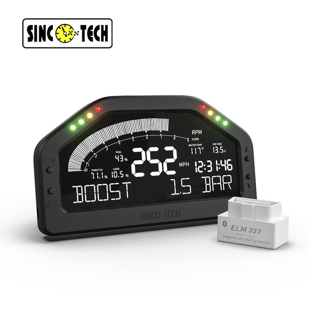 Sinco Tech DO921 Digital 6.5‘’LCD Display Multifunctional Race Car Gauges Combination Dashboard