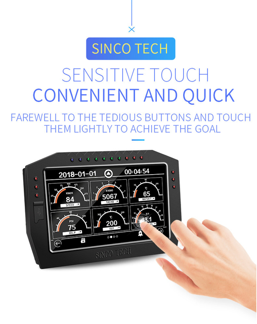 Sinco Tech Race Car Dashboard DO909 Digital Car Water Temperature Gauge Autometer