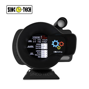 Sinco Tech Do916 3.5 Inch OBD2 Multifunctional LCD Racing Gauge